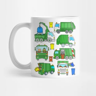 Green Garbage Truck Design Mug